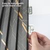 imageArt3d 8Pack 96 x 6in WPC Acoustic Slat Wall Panel for Modern Interior Decor TV Background Living Room Grey OakGranite
