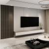 imageArt3d 8Pack 96 x 6in WPC Acoustic Slat Wall Panel for Modern Interior Decor TV Background Living Room Grey OakGrey Oak