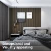 imageArt3d 8Pack 96 x 6in WPC Acoustic Slat Wall Panel for Modern Interior Decor TV Background Living Room Grey OakGrey Oak