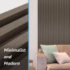 imageArt3d 8Pack 96 x 6in WPC Acoustic Slat Wall Panel for Modern Interior Decor TV Background Living Room Grey OakGrey Oak