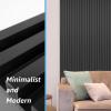 imageArt3d 8Pack 96 x 6in WPC Acoustic Slat Wall Panel for Modern Interior Decor TV Background Living Room Grey OakMatte Black