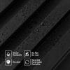 imageArt3d 8Pack 96 x 6in WPC Acoustic Slat Wall Panel for Modern Interior Decor TV Background Living Room Grey OakMatte Black