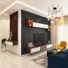 imageArt3d 8Pack 96 x 6in WPC Acoustic Slat Wall Panel for Modern Interior Decor TV Background Living Room Grey OakMatte Black