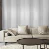 imageArt3d 8Pack 96 x 6in WPC Acoustic Slat Wall Panel for Modern Interior Decor TV Background Living Room Grey OakMatte White