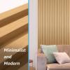 imageArt3d 8Pack 96 x 6in WPC Acoustic Slat Wall Panel for Modern Interior Decor TV Background Living Room Grey OakOak