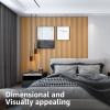 imageArt3d 8Pack 96 x 6in WPC Acoustic Slat Wall Panel for Modern Interior Decor TV Background Living Room Grey OakOak