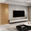 imageArt3d 8Pack 96 x 6in WPC Acoustic Slat Wall Panel for Modern Interior Decor TV Background Living Room Grey OakOak