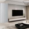 imageArt3d 8Pack 96 x 6in WPC Acoustic Slat Wall Panel for Modern Interior Decor TV Background Living Room Grey OakSlate