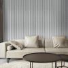 imageArt3d 8Pack 96 x 6in WPC Acoustic Slat Wall Panel for Modern Interior Decor TV Background Living Room Grey OakSlate