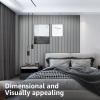 imageArt3d 8Pack 96 x 6in WPC Acoustic Slat Wall Panel for Modern Interior Decor TV Background Living Room Grey OakSlate