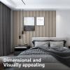 imageArt3d 8Pack 96 x 6in WPC Acoustic Slat Wall Panel for Modern Interior Decor TV Background Living Room Grey OakWhite Ash