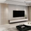 imageArt3d 8Pack 96 x 6in WPC Acoustic Slat Wall Panel for Modern Interior Decor TV Background Living Room Grey OakWhite Ash