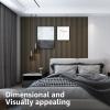 imageArt3d 8Pack 96 x 6in WPC Acoustic Slat Wall Panel for Modern Interior Decor TV Background Living Room Matte WhiteGrey Oak