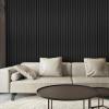 imageArt3d 8Pack 96 x 6in WPC Acoustic Slat Wall Panel for Modern Interior Decor TV Background Living Room Matte WhiteMatte Black