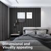 imageArt3d 8Pack 96 x 6in WPC Acoustic Slat Wall Panel for Modern Interior Decor TV Background Living Room Matte WhiteMatte Black