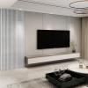 imageArt3d 8Pack 96 x 6in WPC Acoustic Slat Wall Panel for Modern Interior Decor TV Background Living Room Matte WhiteMatte White