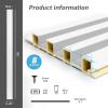 imageArt3d 8Pack 96 x 6in WPC Acoustic Slat Wall Panel for Modern Interior Decor TV Background Living Room Matte WhiteMatte White
