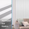 imageArt3d 8Pack 96 x 6in WPC Acoustic Slat Wall Panel for Modern Interior Decor TV Background Living Room Matte WhiteMatte White
