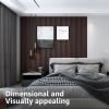 imageArt3d 8Pack 96 x 6in WPC Acoustic Slat Wall Panel for Modern Interior Decor TV Background Living Room Matte WhiteWalnut