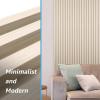 imageArt3d 8Pack 96 x 6in WPC Acoustic Slat Wall Panel for Modern Interior Decor TV Background Living Room Matte WhiteWhite Ash