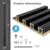 imageArt3d 8Pack 96 x 6in WPC Acoustic Slat Wall Panel for Modern Interior Decor TV Background Living Room OakMatte Black