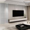 imageArt3d 8Pack 96 x 6in WPC Acoustic Slat Wall Panel for Modern Interior Decor TV Background Living Room OakMatte White