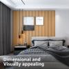 imageArt3d 8Pack 96 x 6in WPC Acoustic Slat Wall Panel for Modern Interior Decor TV Background Living Room OakOak
