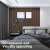 imageArt3d 8Pack WPC Wood Slat Wall Panel for Interior Dcor 3D Wood Fluted Acoustic Wall Paneling for Living Room Bedroom Home ampamp Office Accent Decor  96 x 6 Inch WalnutWalnut