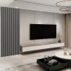 imageArt3d 8Pack WPC Wood Slat Wall Panel for Interior Dcor 3D Wood Fluted Acoustic Wall Paneling for Living Room Bedroom Home ampamp Office Accent Decor  96 x 6 Inch WalnutGray