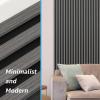 imageArt3d 8Pack WPC Wood Slat Wall Panel for Interior Dcor 3D Wood Fluted Acoustic Wall Paneling for Living Room Bedroom Home ampamp Office Accent Decor  96 x 6 Inch WalnutGray