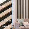 imageArt3d 8Pack WPC Wood Slat Wall Panel for Interior Dcor 3D Wood Fluted Acoustic Wall Paneling for Living Room Bedroom Home ampamp Office Accent Decor  96 x 6 Inch WalnutOak