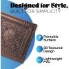 imageArt3d Drop Ceiling Tiles 24x24 Inch 12Pack 48 Sqft  Glue Up PVC Ceiling Tiles 2x2 Ft Decorative Ceiling Panels for Kitchen Living Room Office and Home WhiteCopper