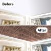 imageArt3d Drop Ceiling Tiles 24x24 Inch 12Pack 48 Sqft  Glue Up PVC Ceiling Tiles 2x2 Ft Decorative Ceiling Panels for Kitchen Living Room Office and Home WhiteCopper