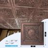 imageArt3d Drop Ceiling Tiles Glue up Ceiling Tiles 2x2 Plastic Sheet in Antique Gold 12Pack 48 SqftAntique Copper