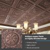 imageArt3d Drop Ceiling Tiles Glue up Ceiling Tiles 2x2 Plastic Sheet in Antique Gold 12Pack 48 SqftAntique Copper