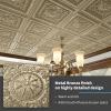 imageArt3d Drop Ceiling Tiles Glue up Ceiling Tiles 2x2 Plastic Sheet in Antique Gold 12Pack 48 SqftAntique Gold