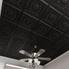 imageArt3d Drop Ceiling Tiles Glue up Ceiling Tiles 2x2 Plastic Sheet in Antique Gold 12Pack 48 SqftBlack