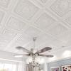 imageArt3d Drop Ceiling Tiles Glue up Ceiling Tiles 2x2 Plastic Sheet in Antique Gold 12Pack 48 SqftWhite