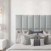 imageArt3d Peel and Stick Headboard for King Full and Queen in Velvet Smoky Gray Pack of 12 Panels Sized 984quot x 2362quot Soundproof Wall Panels 3D Upholstered Wall PanelGray