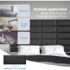 imageArt3d Peel and Stick Headboard for King Full and Queen in Velvet Smoky Gray Pack of 12 Panels Sized 984quot x 2362quot Soundproof Wall Panels 3D Upholstered Wall PanelBlack