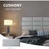 imageArt3d Peel and Stick Headboard for King Full and Queen in Velvet Smoky Gray Pack of 12 Panels Sized 984quot x 2362quot Soundproof Wall Panels 3D Upholstered Wall PanelGray