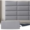 imageArt3d Peel and Stick Headboard for King Full and Queen in Velvet Smoky Gray Pack of 12 Panels Sized 984quot x 2362quot Soundproof Wall Panels 3D Upholstered Wall PanelGray