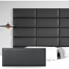 imageArt3d Peel and Stick Headboard for King Full and Queen in Velvet Smoky Gray Pack of 12 Panels Sized 984quot x 2362quot Soundproof Wall Panels 3D Upholstered Wall PanelBlack