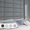 imageArt3d Peel and Stick Headboard for King Full and Queen in Velvet Smoky Gray Pack of 12 Panels Sized 984quot x 2362quot Soundproof Wall Panels 3D Upholstered Wall PanelGray