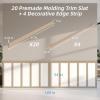 imageArt3d Premade Board and Batten Paintable Wainscoting Kit MDF Accent Wall Panel for Kitchen Bedroom Living Room Home Decor Covers 189 x 54 in Molding Trim Slat with Edge StripLog Color