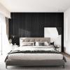 imageArt3d Slat Wall Panels WPC Soundproof 3D Wall Paneling for Interior Wall Decor TV Background 8Pack 96 x 6 in Gray OakBlack