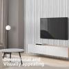 imageArt3d Slat Wall Panels WPC Soundproof 3D Wall Paneling for Interior Wall Decor TV Background 8Pack 96 x 6 in Gray OakOffWhite