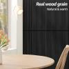 imageArt3d WPC Wainscoting Panels 16Pack 48 x 6 Inch 3D Wall Accents for Interior Wall Decor Living Room Bedroom BlackBlack