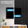 imageArt3d WPC Wainscoting Panels 16Pack 48 x 6 Inch 3D Wall Accents for Interior Wall Decor Living Room Bedroom BlackBlack