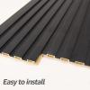 imageArt3d WPC Wainscoting Panels 16Pack 48 x 6 Inch 3D Wall Accents for Interior Wall Decor Living Room Bedroom BlackBlack